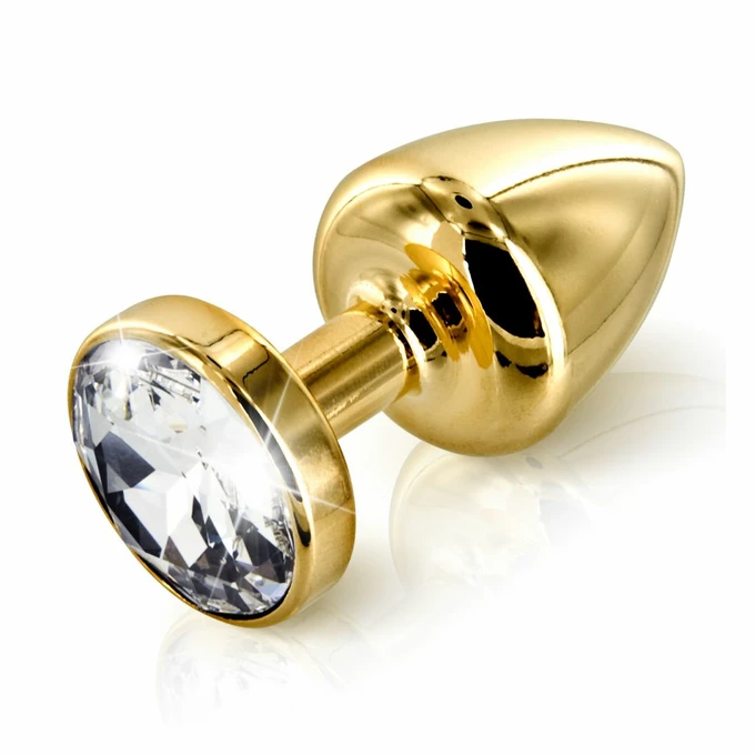 Diogol Anni Butt Plug Round Gold 25 mm - zdobiony korek analny, Złoty