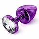 Diogol Anni Butt Plug Round Purple 35 mm - zdobiony korek analny, Fioletowy