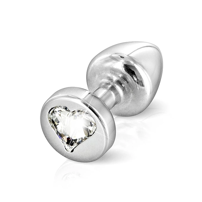 Diogol Anni R Butt Plug Heart Silver 25 mm - zdobiony korek analny, Srebrny