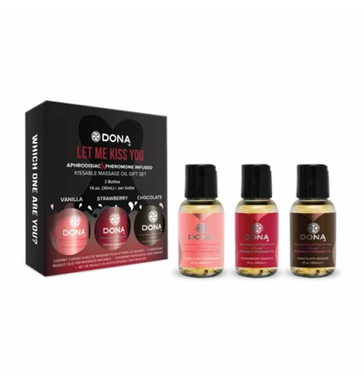 Dona Flavored Massage Gift Set (3 x 30 ml) - Zestaw olejków do masażu