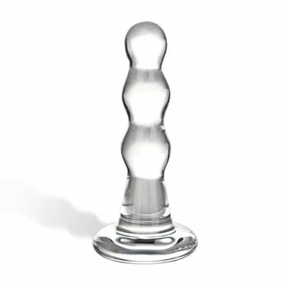 Glas Triple Play BeadedGlass Butt Plug - Szklany korek analny