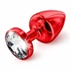 Diogol Anni Butt Plug Round Red 30 mm - zdobiony korek analny, Czerwony