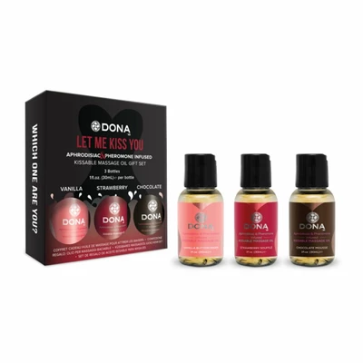 Dona Flavored Massage Gift Set (3 x 30 ml) - Zestaw olejków do masażu