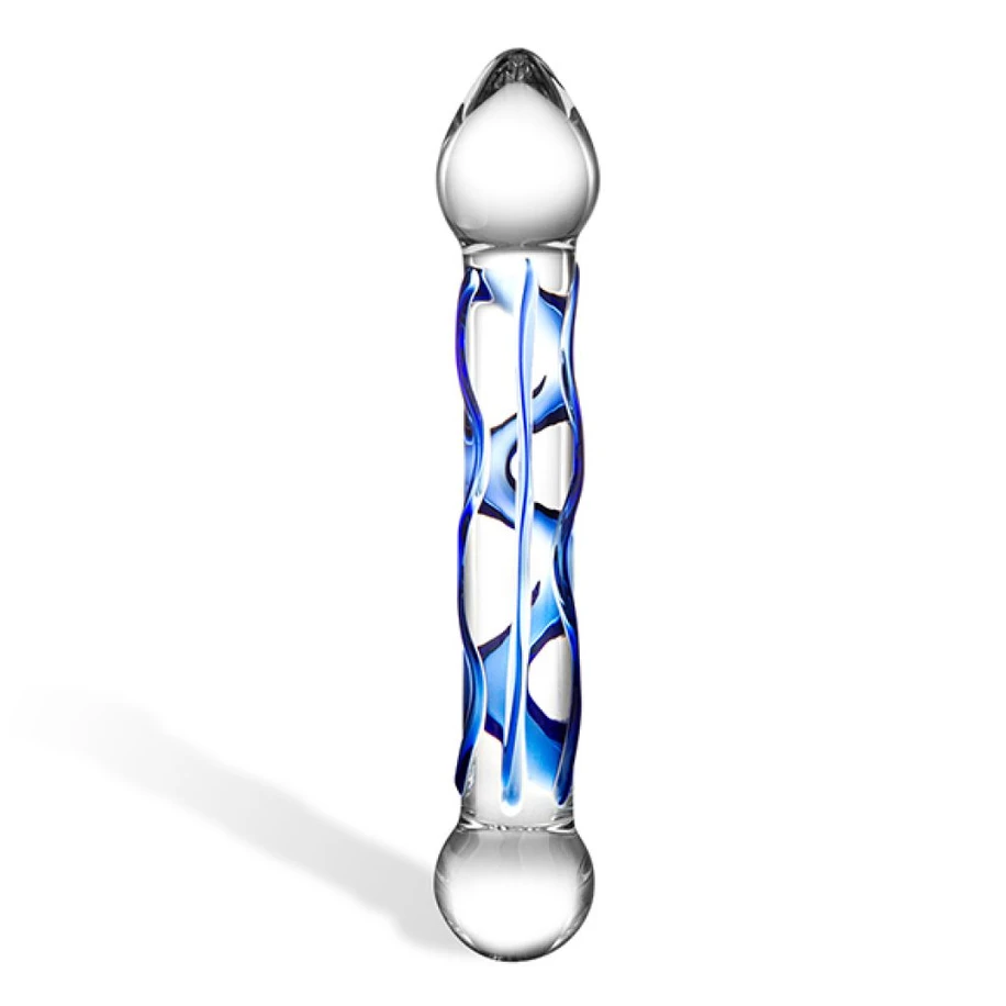 Glas Full Tip TexturedGlass Dildo - Szklane dildo