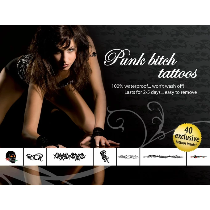 Tattoo Set Punk Bitch - Zestaw seksownych, zmywalnych tatuaży