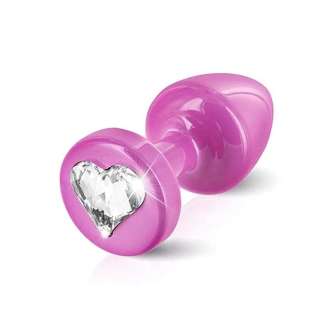 Diogol Anni R Butt Plug Heart Pink 25 mm - zdobiony korek analny, Różowy