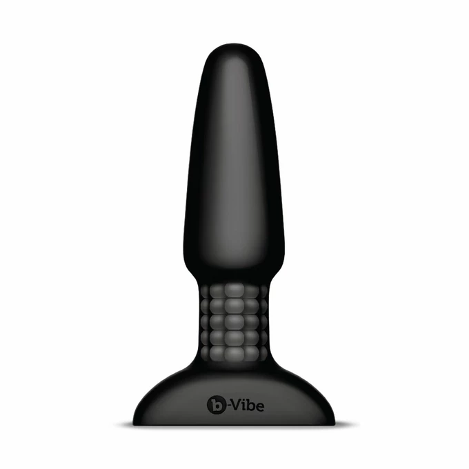 B-vibe Rimming Remote Control Plug Black-wibrujący korek analny, czarny