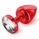 Diogol Anni Butt Plug Round Red 35 mm - zdobiony korek analny, Czerwony