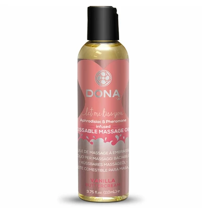 Dona Kissable Massage Oil Vanilla Buttercream 110ml - Jadalny olejek do masażu, waniliowy