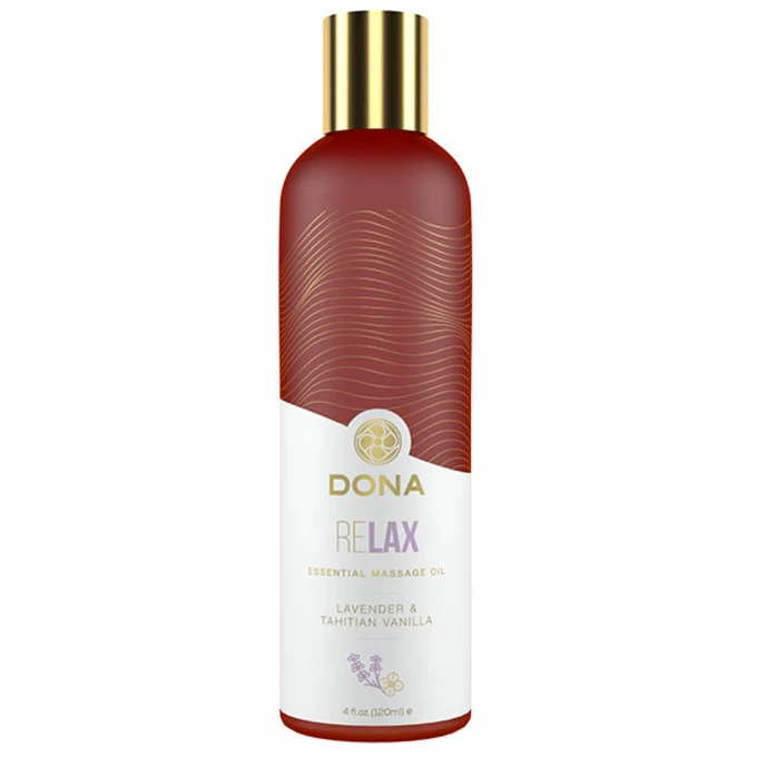 Dona Essential Massage Oil Relax Lavender &amp; Tahitian Vanilla 120 ml - Olejek do masażu