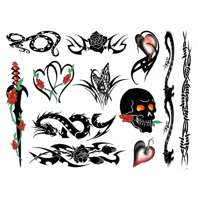 Tattoo Set Punk Bitch - Zestaw seksownych, zmywalnych tatuaży