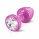 Diogol Anni R Butt Plug Clover Pink 25 mm - zdobiony korek analny, Różowy