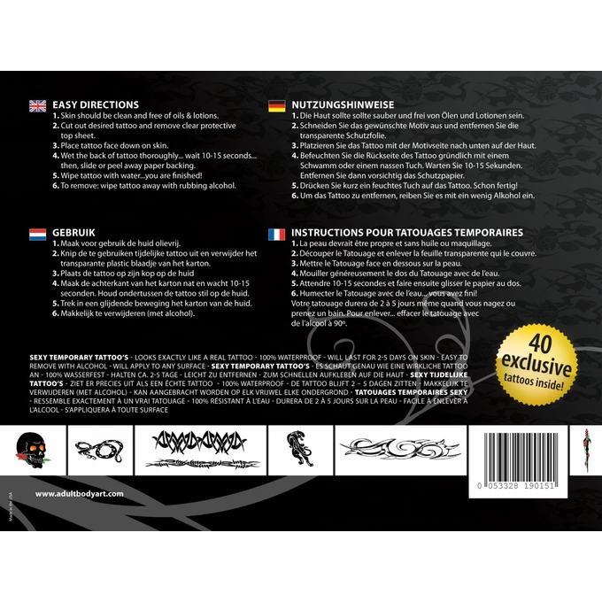 Tattoo Set Punk Bitch - Zestaw seksownych, zmywalnych tatuaży