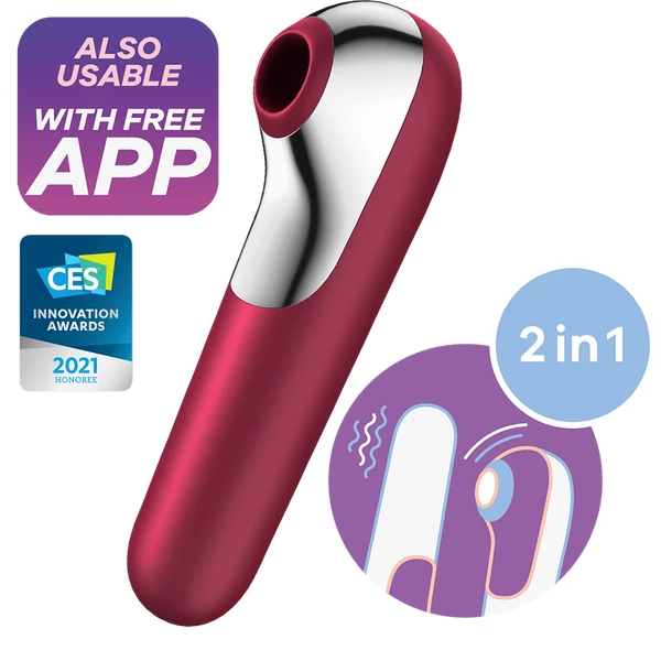 Satisfyer Dual Love Red  - Wibrator łechtaczkowy sterowany aplikacją, czerwony