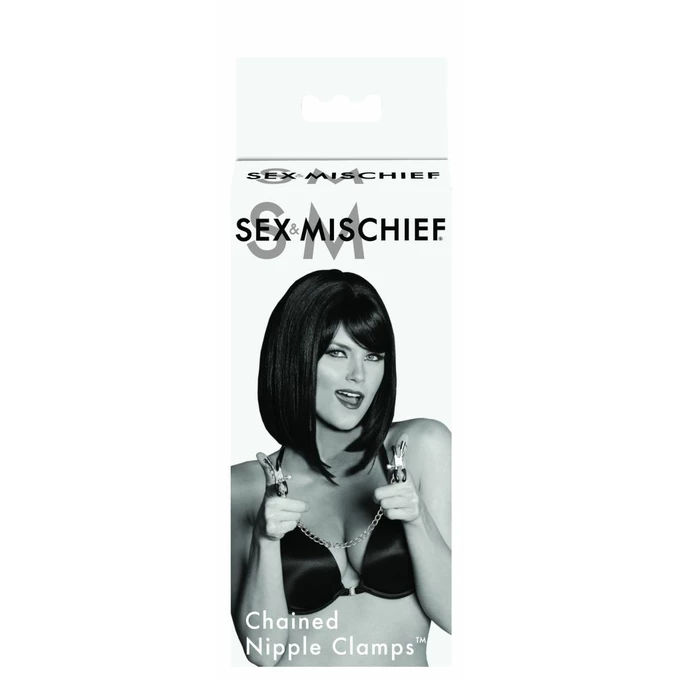 Sex&amp;Mischief Chained Nipple Clamps - Zaciski na sutki z łańcuszkiem