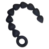 Sex&amp;Mischief Black Silicone Anal Beads - Sonda analna kulkowa
