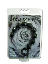 Sex&amp;Mischief Black Silicone Anal Beads - Sonda analna kulkowa