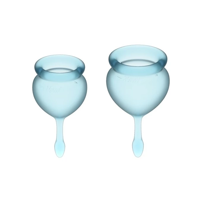 Satisfyer Feel Good Menstrual Cup Set Light Blue - Kubeczki menstruacyjne