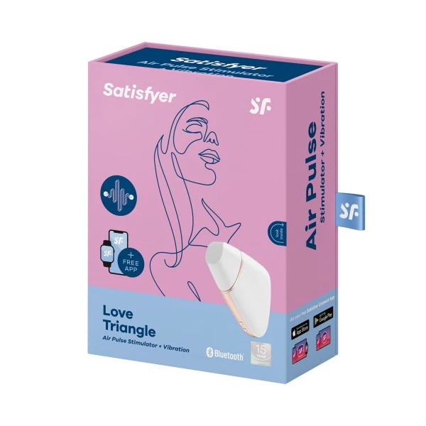 Satisfyer Love Triangle White  - Wibrator łechtaczkowy sterowany aplikacją