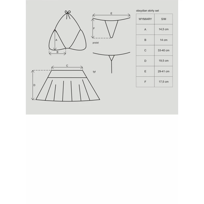 Obsessive Obsydian skirty komplet