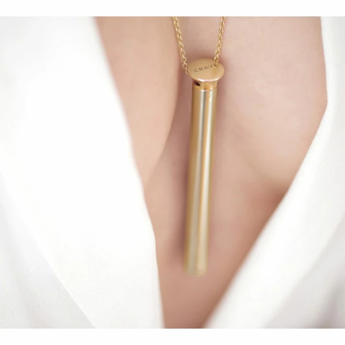 Crave Vesper Vibrator Necklace -Miniwibrator w kształcie naszyjnika, Złoty