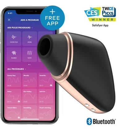 Satisfyer Love triangle black  - Wibrator łechtaczkowy sterowany aplikacją