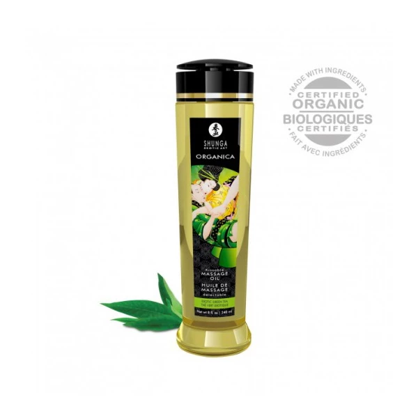 Shunga Natural Massage Oil Organica Green Tea 240ml - organiczny olejek do masażu