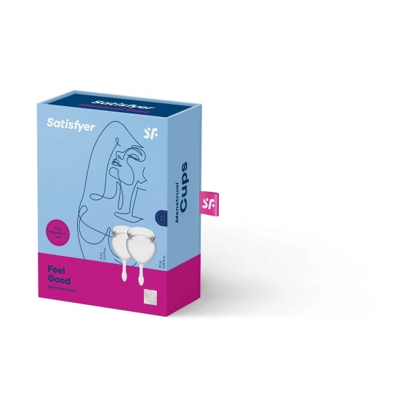 Satisfyer Feel Good Menstrual Cup Set Transparent - Kubeczki menstruacyjne