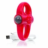 The Screaming O Charged Yoga Vibe Ring Red - Wibrujący pierścień erekcyjny, Czerwony