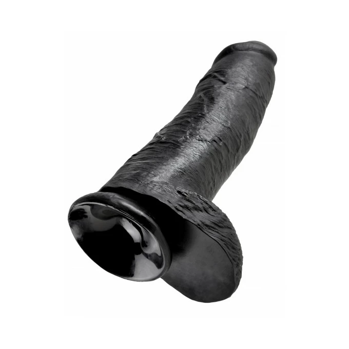 King Cock 12&quot; Cock with Balls Black - Dildo klasyczne