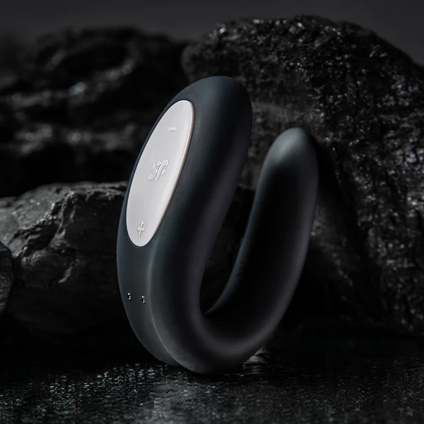 Satisfyer Double Joy Black  - Wibrator dla par sterowany aplikacją