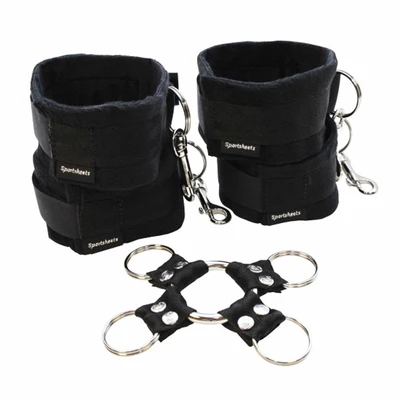 Sportsheets Hog Tie &amp; Cuff Set - Uprząż z kajdankami do krępowania