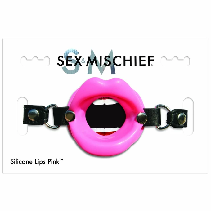Sex&amp;Mischief Silicone Lips Pink - Knebel , Różowy