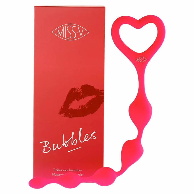 Miss V Bubbles Electric Pink - Koraliki analne, różowy