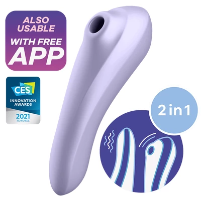 Satisfyer Dual Pleasure Mauve  - Soniczny  stymulator łechtaczki i wibrator punktu G, niebieski
