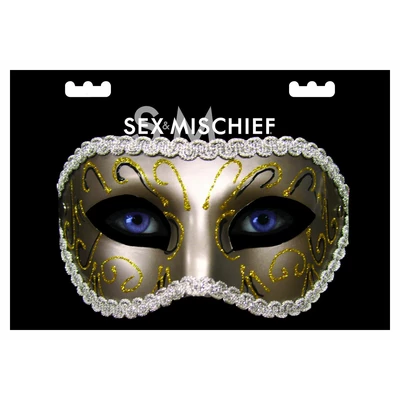 Sex&amp;Mischief Grey Masquerade Mask - Maska karnawałowa