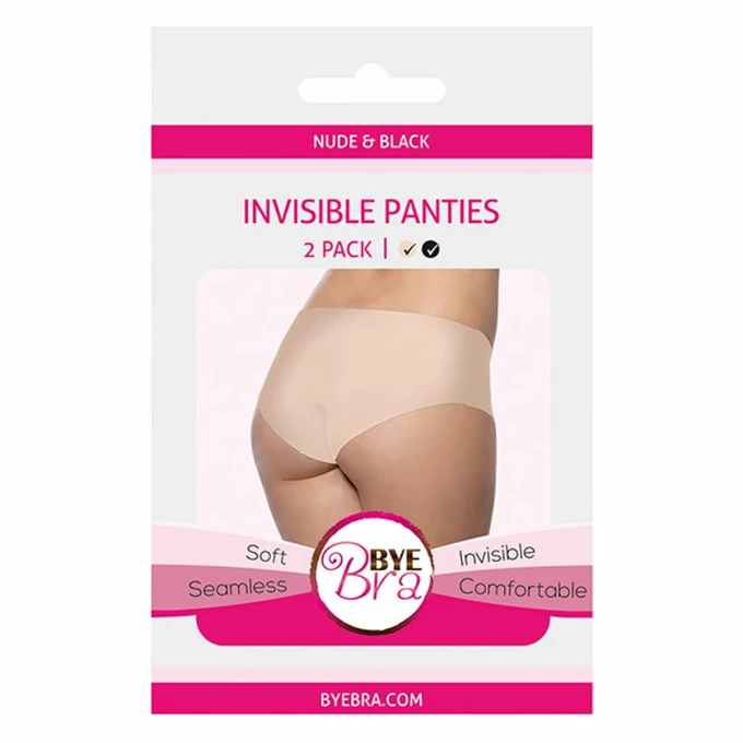 Bye Bra  Invisible Panties (Nude &amp; Black) - Niewidzialne majtki 2 pary