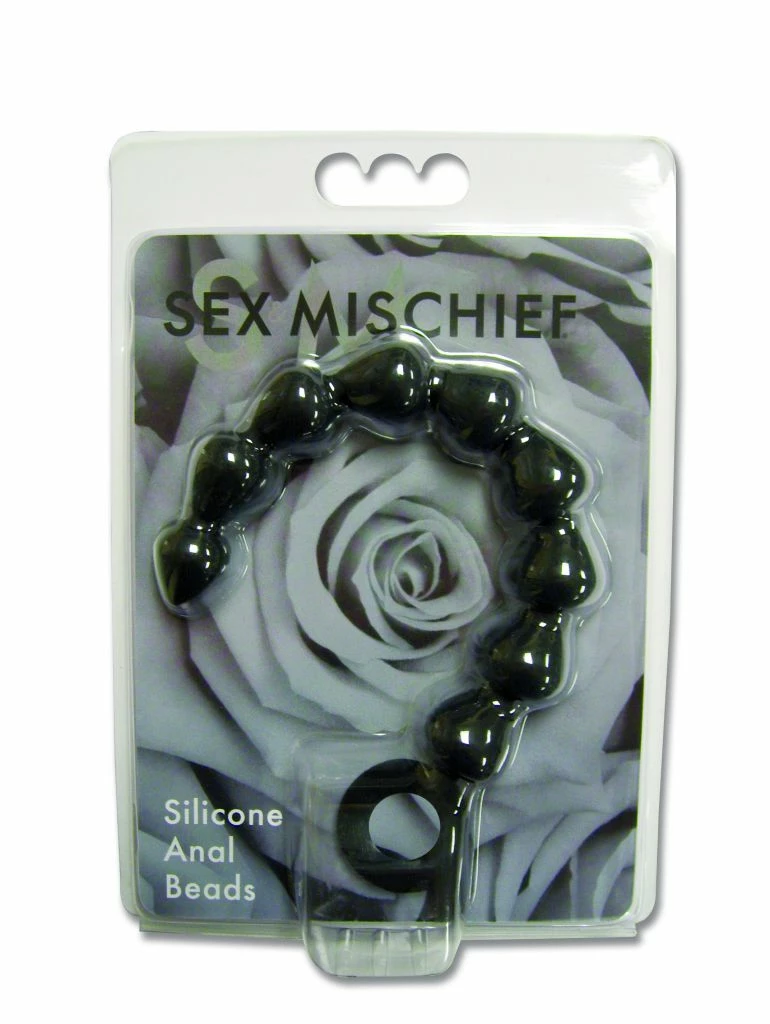 Sex&amp;Mischief Black Silicone Anal Beads - Sonda analna kulkowa