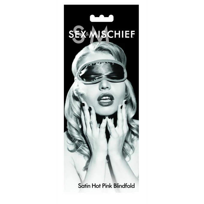 Sex&amp;Mischief Satin Blindfold Hot Pink - Opaska na oczy różowa