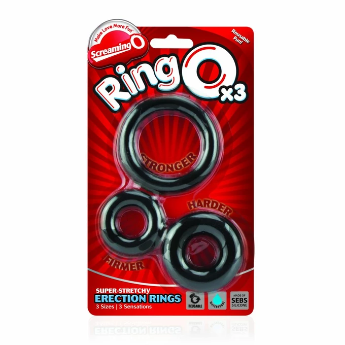 The Screaming O Ringo 3 Pack - Elastyczne pierścienie erekcyjne, 3 szt