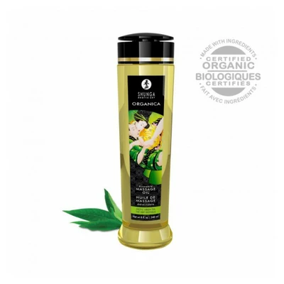Shunga Natural Massage Oil Organica Green Tea 240ml - organiczny olejek do masażu