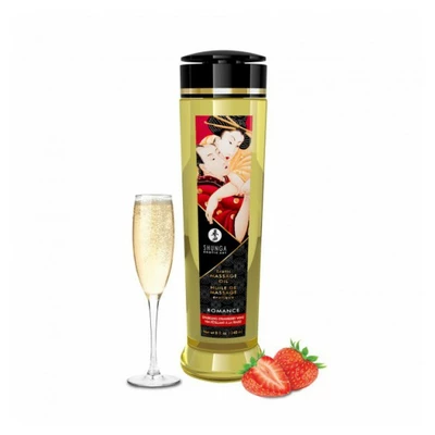 Shunga Erotic Massage Oil Romance / Sparkling Strawberry Wine 240ml - olejek do masażu