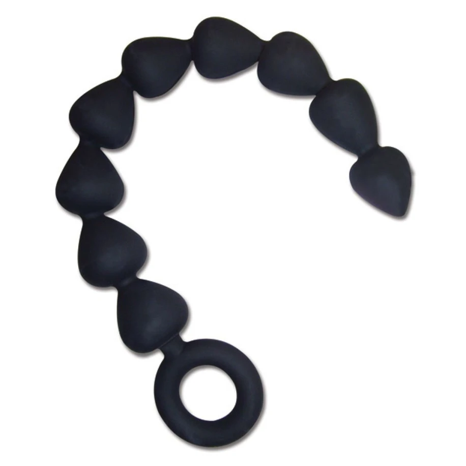 Sex&amp;Mischief Black Silicone Anal Beads - Sonda analna kulkowa
