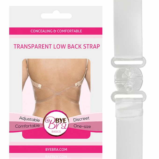 Bye Bra  Transparent Low Back Strap - Pasek obniżający zapięcie, przezroczysty