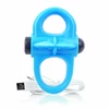 The Screaming O Charged Yoga Vibe Ring Blue - Wibrujący pierścień erekcyjny, Niebieski