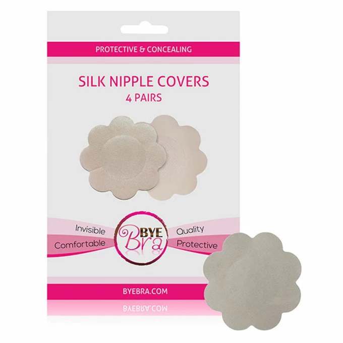 Bye Bra  Silk Nipple Covers Nude - Osłonki materiałowe 4 pary