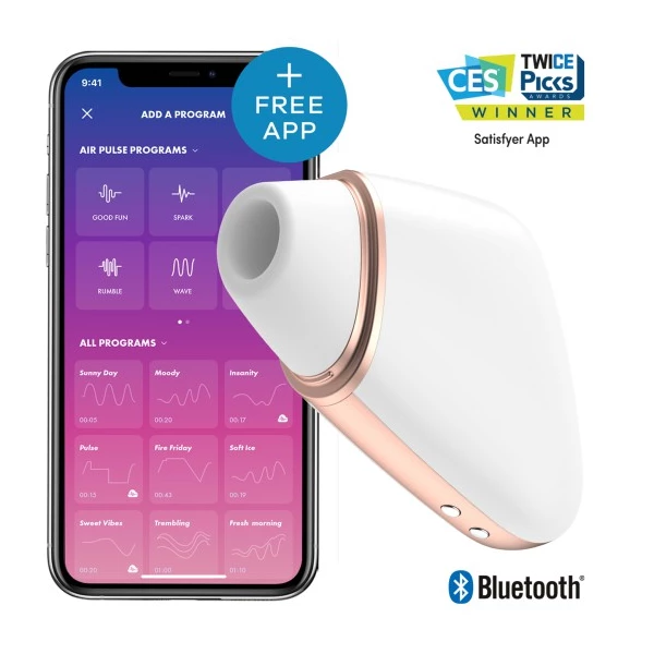 Satisfyer Love Triangle White  - Wibrator łechtaczkowy sterowany aplikacją