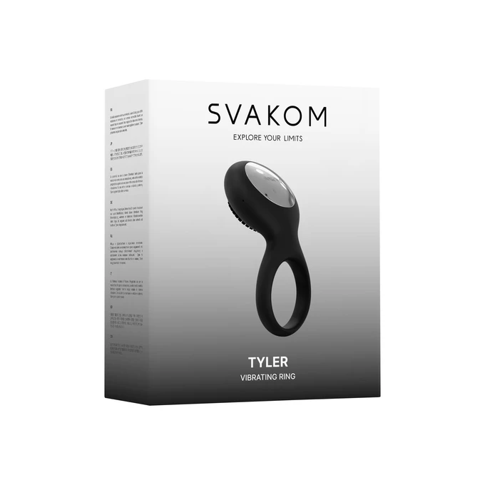 Svakom Tyler Vibrating Ring Black - Wibrujący pierścień na penisa , Czarny