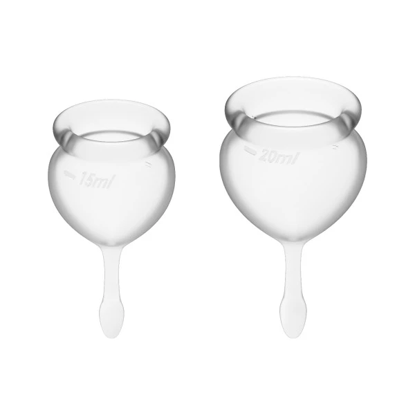Satisfyer Feel Good Menstrual Cup Set Transparent - Kubeczki menstruacyjne