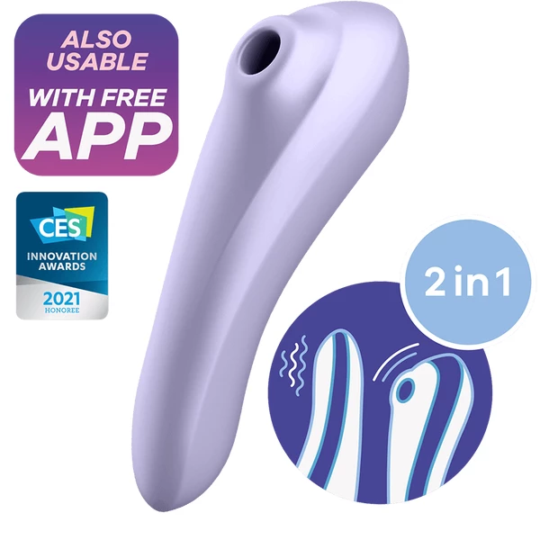 Satisfyer Dual Pleasure Mauve  - Soniczny  stymulator łechtaczki i wibrator punktu G, niebieski